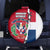 Dominican Republic Flag Half Zip Design Spare Tire Cover with Coat of Arms and Taino Symbol - Wonder Print Shop