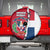 Dominican Republic Flag Half Zip Design Spare Tire Cover with Coat of Arms and Taino Symbol - Wonder Print Shop