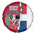 Dominican Republic Flag Half Zip Design Spare Tire Cover with Coat of Arms and Taino Symbol - Wonder Print Shop