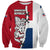 Dominican Republic Flag Half Zip Design Sweatshirt with Coat of Arms and Taino Symbol - Wonder Print Shop
