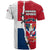 Dominican Republic Flag Half Zip Design T Shirt with Coat of Arms and Taino Symbol - Wonder Print Shop