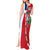 Dominican Republic Flag Half Zip Design Tank Maxi Dress with Coat of Arms and Taino Symbol - Wonder Print Shop