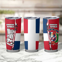 Dominican Republic Flag Half Zip Design Tumbler Cup with Coat of Arms and Taino Symbol - Wonder Print Shop