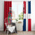 Dominican Republic Flag Half Zip Design Window Curtain with Coat of Arms and Taino Symbol - Wonder Print Shop