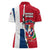 Dominican Republic Flag Half Zip Design Women Polo Shirt with Coat of Arms and Taino Symbol - Wonder Print Shop