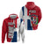 Dominican Republic Flag Half Zip Design Zip Hoodie with Coat of Arms and Taino Symbol - Wonder Print Shop