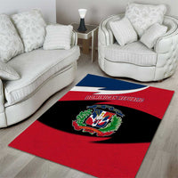 Dominican Republic Flag Area Rug with Map National Coat of Arms Island Silhouette - Wonder Print Shop
