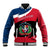 Dominican Republic Flag Baseball Jacket with Map National Coat of Arms Island Silhouette - Wonder Print Shop