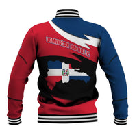 Dominican Republic Flag Baseball Jacket with Map National Coat of Arms Island Silhouette - Wonder Print Shop