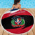 Dominican Republic Flag Beach Blanket with Map National Coat of Arms Island Silhouette - Wonder Print Shop