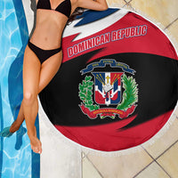 Dominican Republic Flag Beach Blanket with Map National Coat of Arms Island Silhouette - Wonder Print Shop