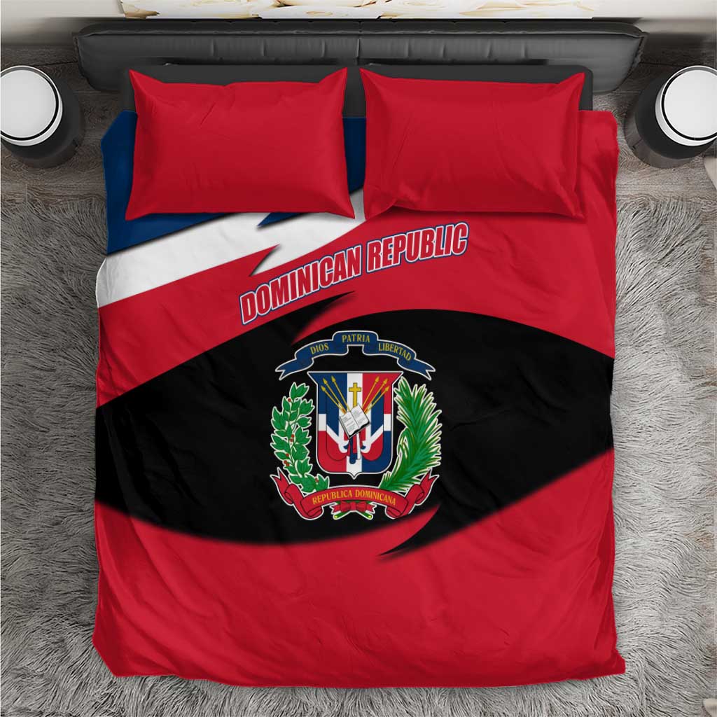 Dominican Republic Flag Bedding Set with Map National Coat of Arms Island Silhouette - Wonder Print Shop