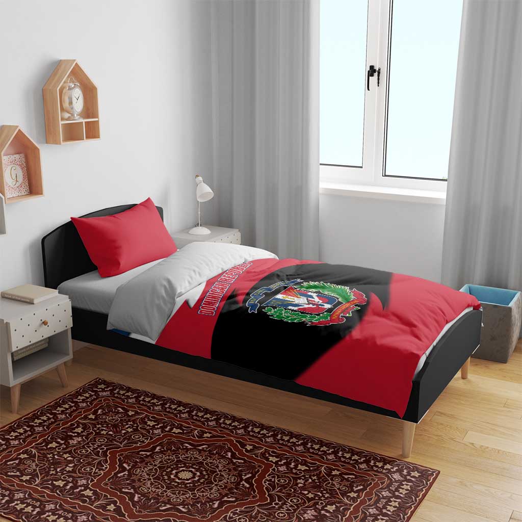 Dominican Republic Flag Bedding Set with Map National Coat of Arms Island Silhouette - Wonder Print Shop