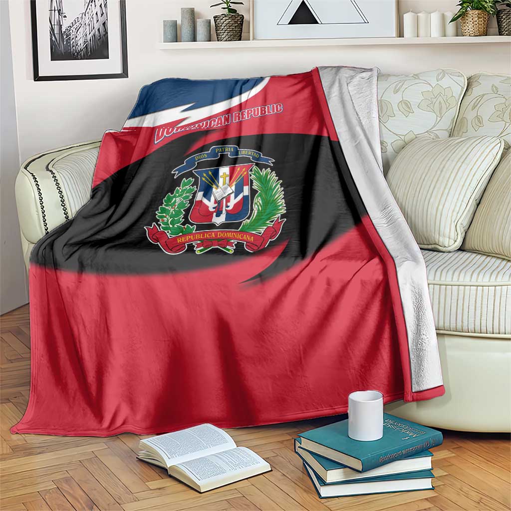 Dominican Republic Flag Blanket with Map National Coat of Arms Island Silhouette - Wonder Print Shop