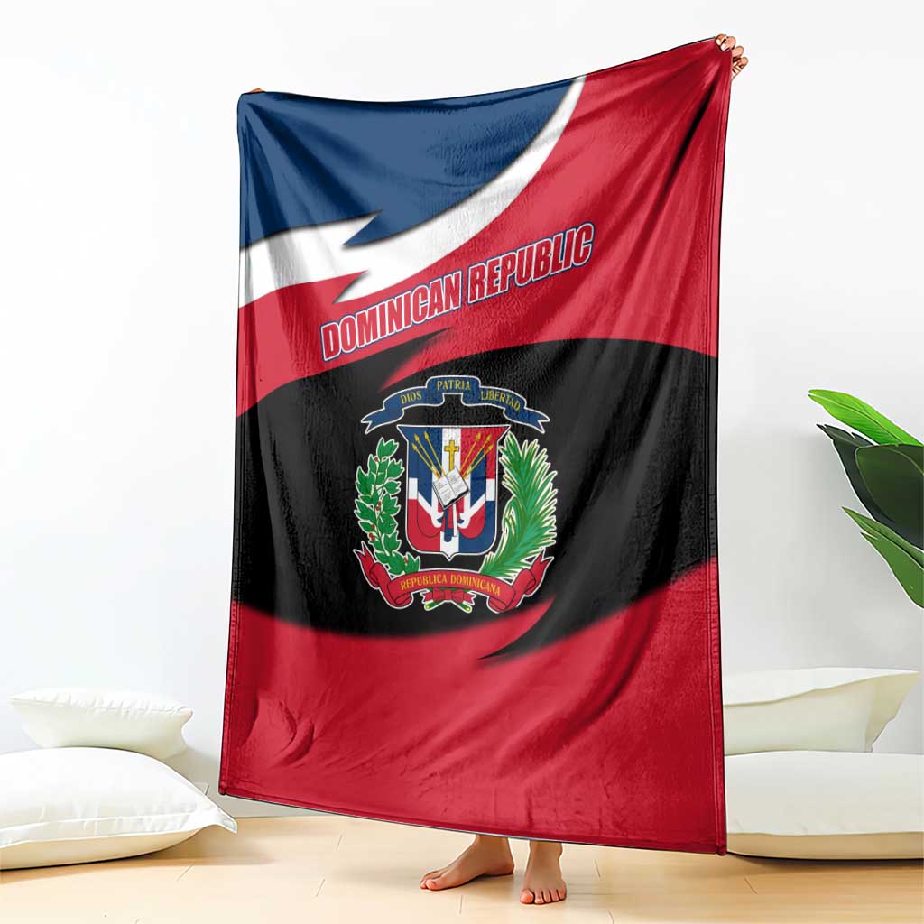 Dominican Republic Flag Blanket with Map National Coat of Arms Island Silhouette - Wonder Print Shop