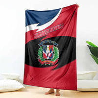 Dominican Republic Flag Blanket with Map National Coat of Arms Island Silhouette - Wonder Print Shop