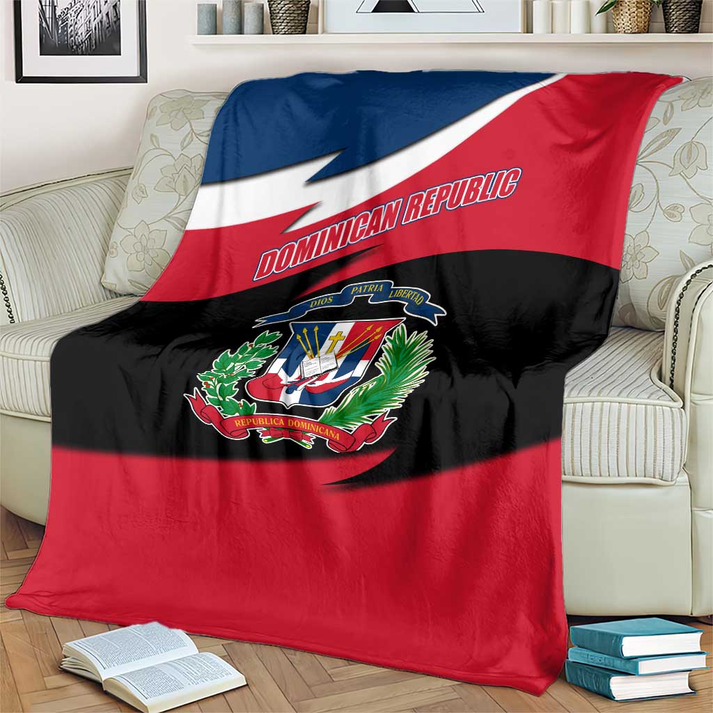 Dominican Republic Flag Blanket with Map National Coat of Arms Island Silhouette - Wonder Print Shop