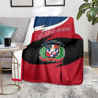 Dominican Republic Flag Blanket with Map National Coat of Arms Island Silhouette - Wonder Print Shop