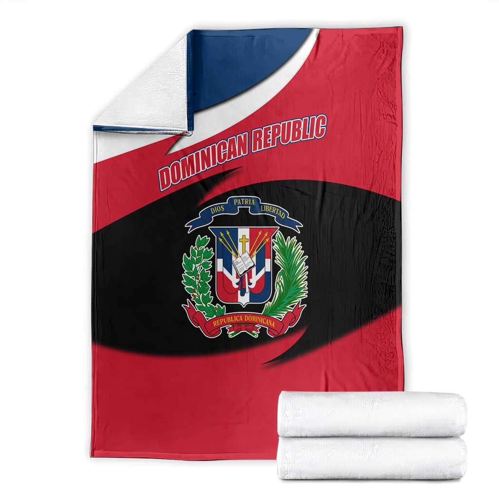 Dominican Republic Flag Blanket with Map National Coat of Arms Island Silhouette - Wonder Print Shop