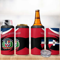 Dominican Republic Flag 4 in 1 Can Cooler Tumbler with Map National Coat of Arms Island Silhouette - Wonder Print Shop