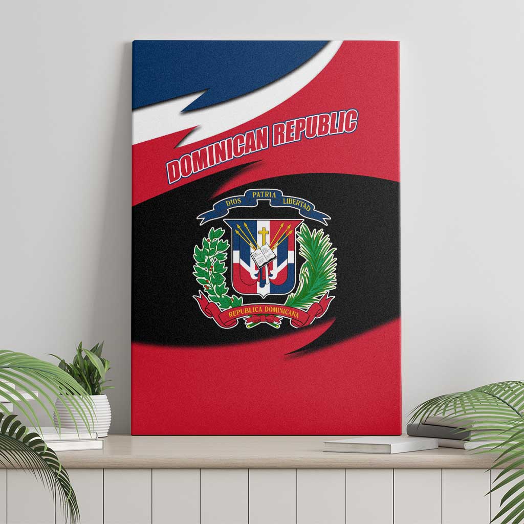 Dominican Republic Flag Canvas Wall Art with Map National Coat of Arms Island Silhouette - Wonder Print Shop