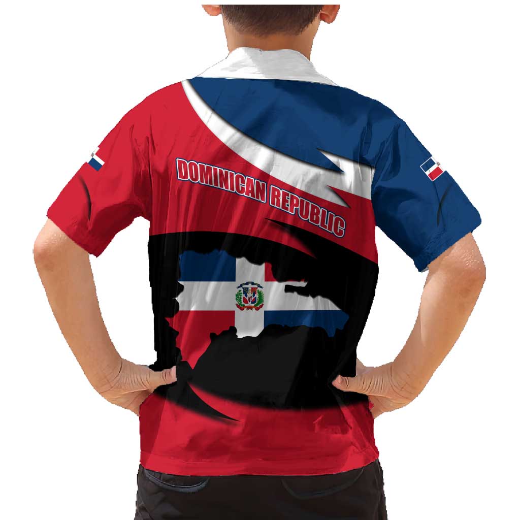 Dominican Republic Flag Family Matching Mermaid Dress and Hawaiian Shirt with Map National Coat of Arms Island Silhouette - Wonder Print Shop