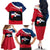 Dominican Republic Flag Family Matching Off The Shoulder Long Sleeve Dress and Hawaiian Shirt with Map National Coat of Arms Island Silhouette - Wonder Print Shop