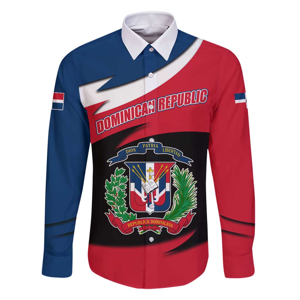 Dominican Republic Flag Family Matching Off Shoulder Short Dress and Hawaiian Shirt with Map National Coat of Arms Island Silhouette - Wonder Print Shop