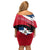 Dominican Republic Flag Family Matching Off Shoulder Short Dress and Hawaiian Shirt with Map National Coat of Arms Island Silhouette - Wonder Print Shop