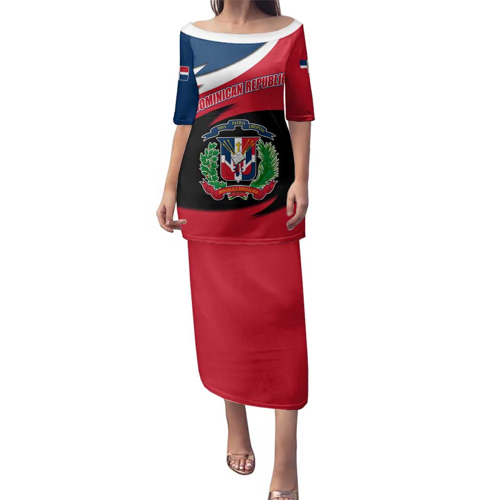 Dominican Republic Flag Family Matching Puletasi and Hawaiian Shirt with Map National Coat of Arms Island Silhouette - Wonder Print Shop