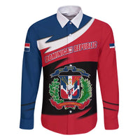 Dominican Republic Flag Family Matching Short Sleeve Bodycon Dress and Hawaiian Shirt with Map National Coat of Arms Island Silhouette - Wonder Print Shop