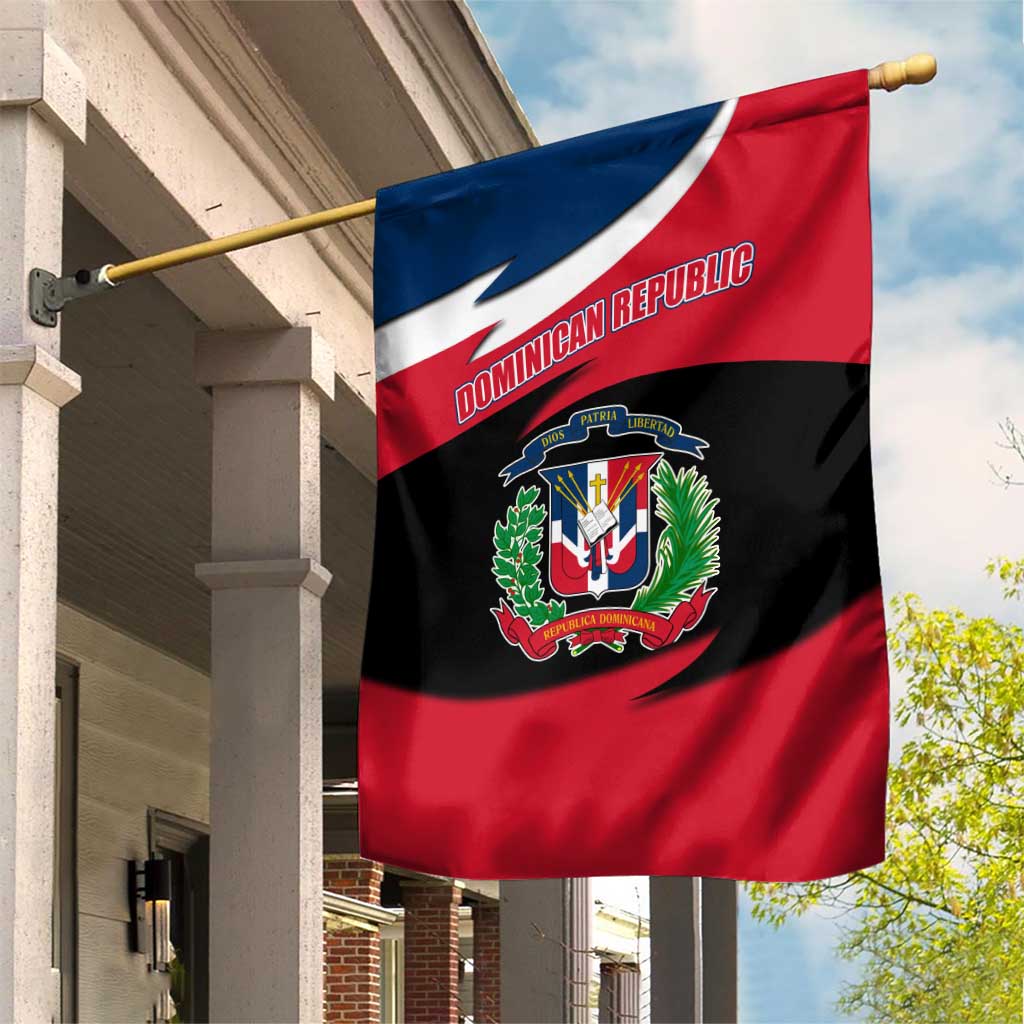 Dominican Republic Flag Garden Flag with Map National Coat of Arms Island Silhouette - Wonder Print Shop