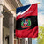Dominican Republic Flag Garden Flag with Map National Coat of Arms Island Silhouette - Wonder Print Shop
