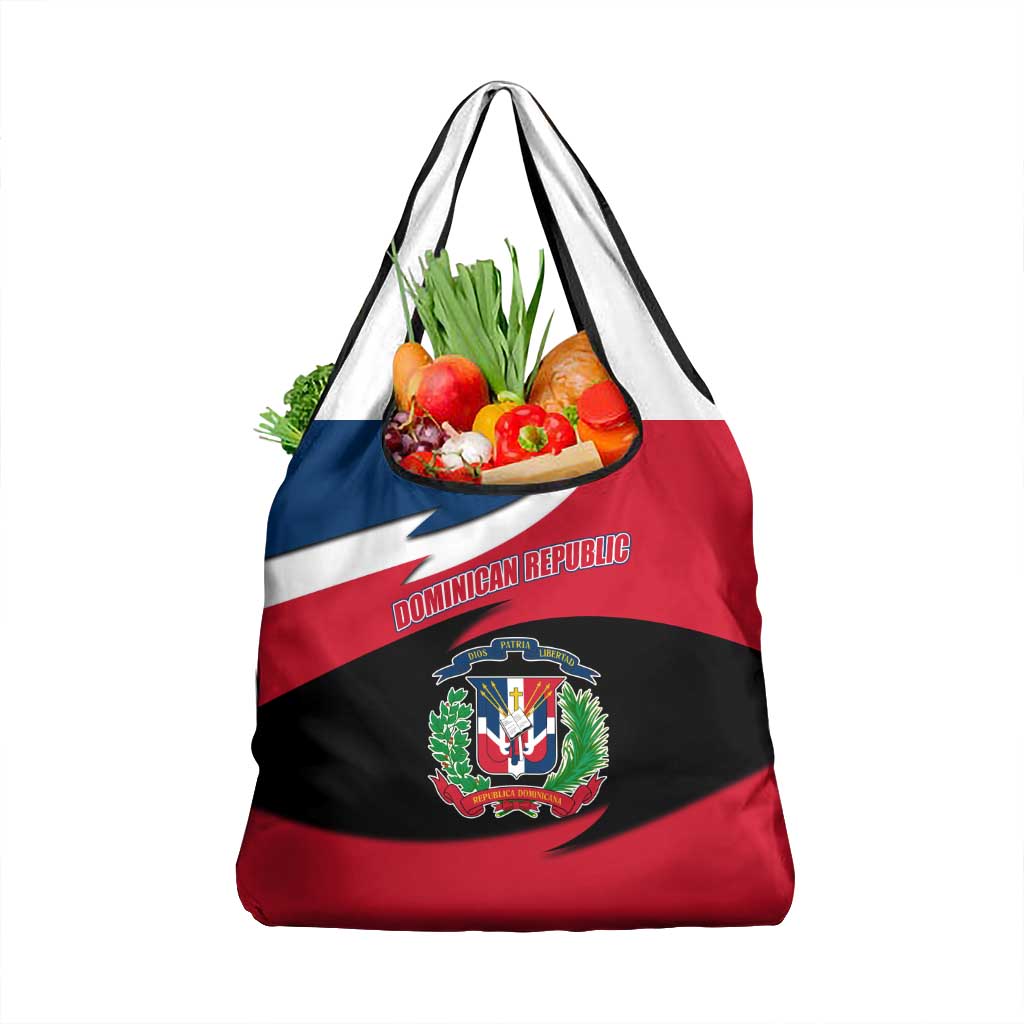 Dominican Republic Flag Grocery Bag with Map National Coat of Arms Island Silhouette - Wonder Print Shop