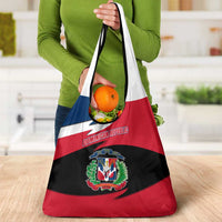 Dominican Republic Flag Grocery Bag with Map National Coat of Arms Island Silhouette - Wonder Print Shop