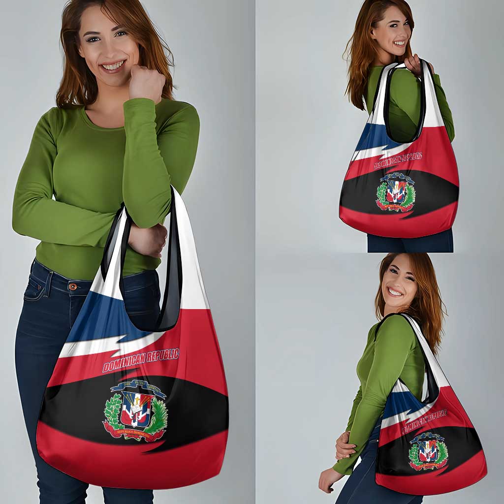 Dominican Republic Flag Grocery Bag with Map National Coat of Arms Island Silhouette - Wonder Print Shop