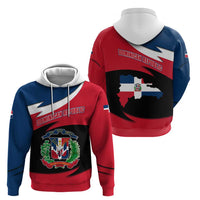Dominican Republic Flag Hoodie with Map National Coat of Arms Island Silhouette - Wonder Print Shop