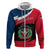Dominican Republic Flag Hoodie with Map National Coat of Arms Island Silhouette - Wonder Print Shop