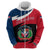 Dominican Republic Flag Hoodie with Map National Coat of Arms Island Silhouette - Wonder Print Shop