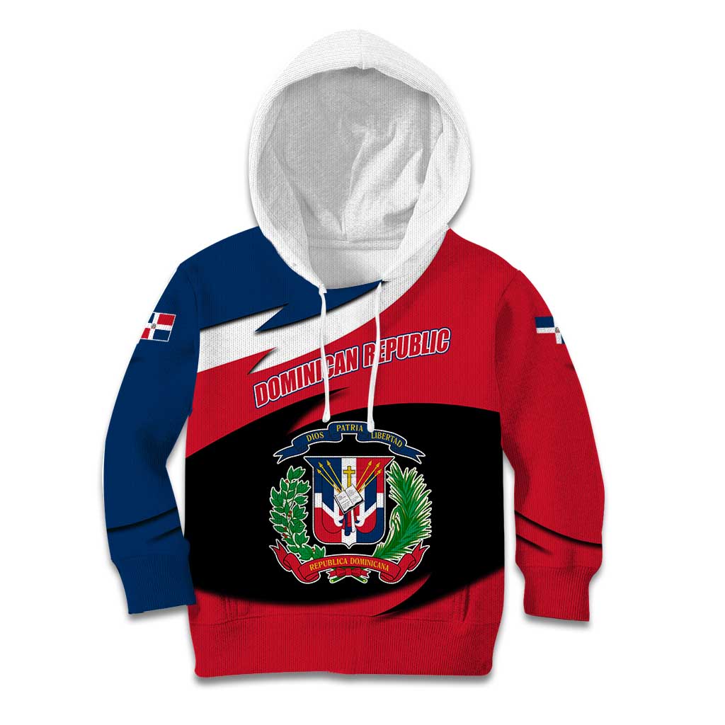 Dominican Republic Flag Kid Hoodie with Map National Coat of Arms Island Silhouette - Wonder Print Shop