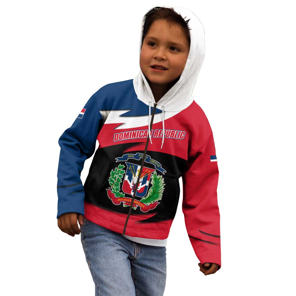 Dominican Republic Flag Kid Hoodie with Map National Coat of Arms Island Silhouette - Wonder Print Shop
