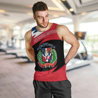Dominican Republic Flag Men Tank Top with Map National Coat of Arms Island Silhouette - Wonder Print Shop