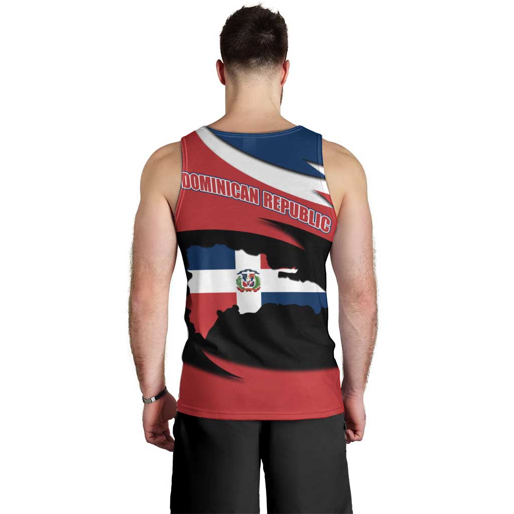 Dominican Republic Flag Men Tank Top with Map National Coat of Arms Island Silhouette - Wonder Print Shop