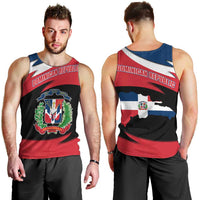 Dominican Republic Flag Men Tank Top with Map National Coat of Arms Island Silhouette - Wonder Print Shop