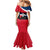 Dominican Republic Flag Mermaid Dress with Map National Coat of Arms Island Silhouette - Wonder Print Shop
