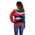 Dominican Republic Flag Off Shoulder Sweater with Map National Coat of Arms Island Silhouette - Wonder Print Shop