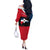 Dominican Republic Flag Off The Shoulder Long Sleeve Dress with Map National Coat of Arms Island Silhouette - Wonder Print Shop