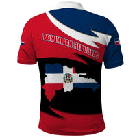Dominican Republic Flag Polo Shirt with Map National Coat of Arms Island Silhouette - Wonder Print Shop