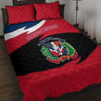 Dominican Republic Flag Quilt Bed Set with Map National Coat of Arms Island Silhouette - Wonder Print Shop
