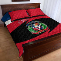 Dominican Republic Flag Quilt Bed Set with Map National Coat of Arms Island Silhouette - Wonder Print Shop